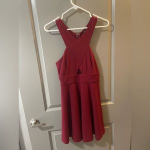 Maroon cutout dress